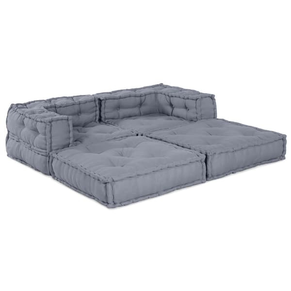 Modulsofa enhet 2 pcs Grå 140 x 70 x 56 cm Tyg