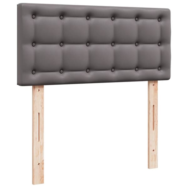 Ramsäng med madrass grå 90x190 cm konstläder