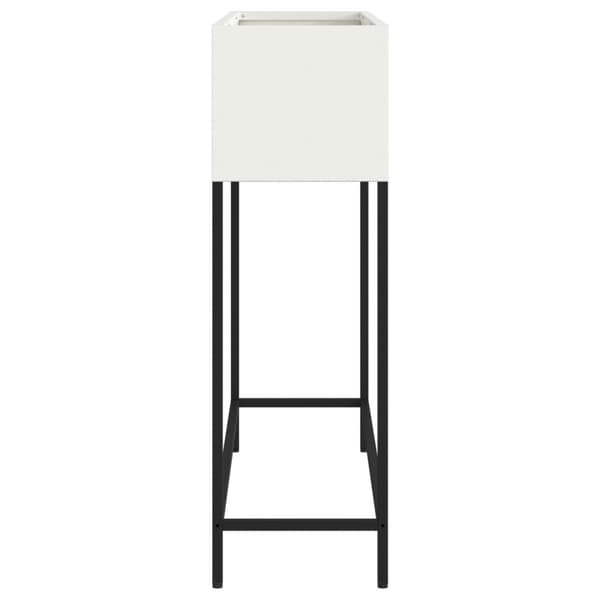 Höjdträdgårdsplanterare Vit 100 x 26 x 82 cm Stål
