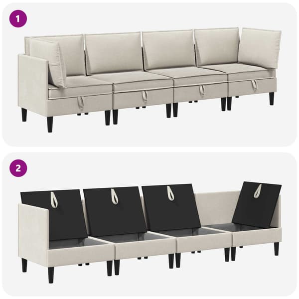 Möbelset för vardagsrummet 4 pcs Havre Tyg