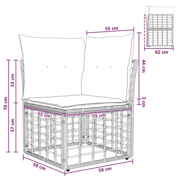 Utomhussoffset 7 pcs Naturlig och Creamvit Polyester