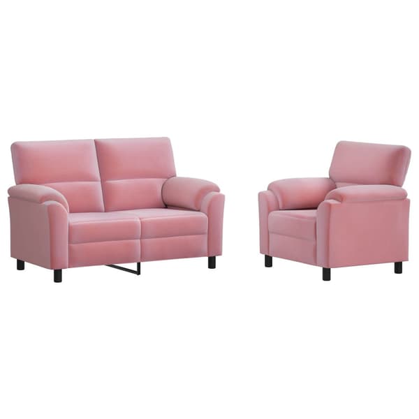 Soffset 2 st Rosa Sammet
