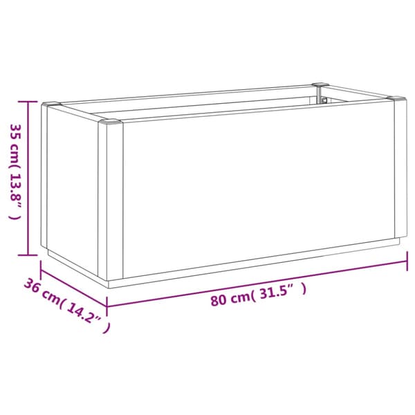 Odlingslåda vit 80x36x35 cm PP