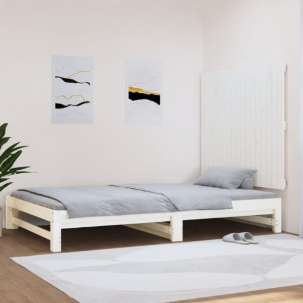 Väggmonterad huvudgavel vit 108x3x90 cm massiv furu