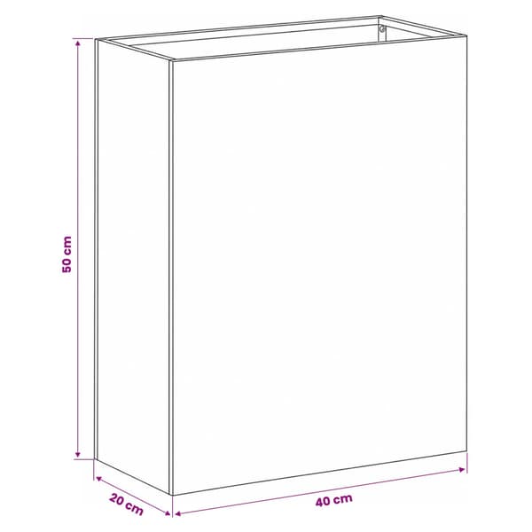 Trädgårdsplanterare 2 st Silver 40 x 20 x 50 cm