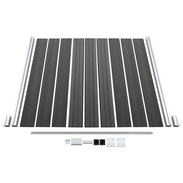 Staketpaneler WPC 1484x(105-186) cm svart