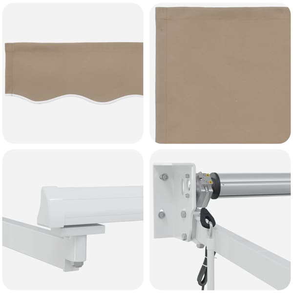 Utfällbar markis Beige 400 × 300 cm Polyester och aluminium