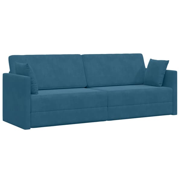 Golvbäddsoffa Blå 213 x 70 x 77 cm Sammet