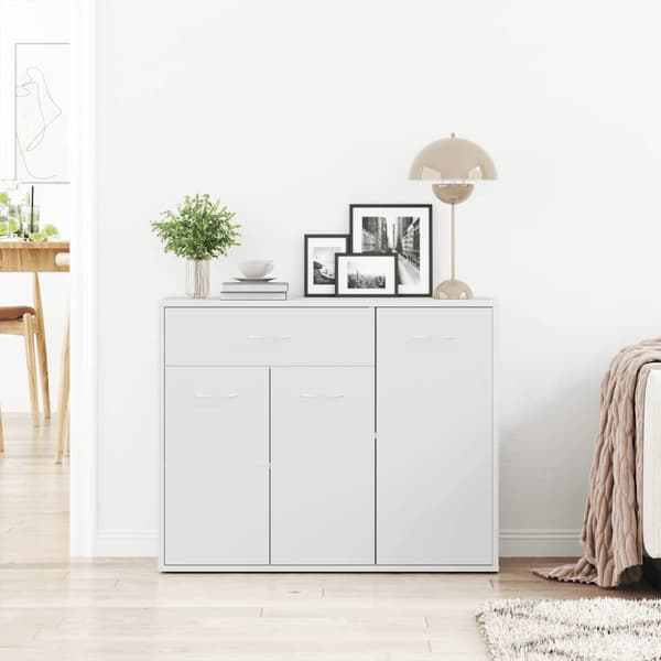 Skänk vit 88x30x70 cm konstruerat trä