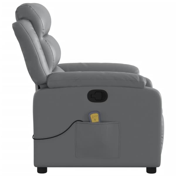 Massagefåtölj grå konstläder