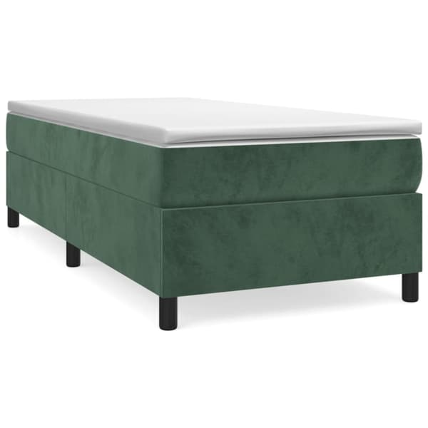 Boxspring-sängram mörkgrön 100x200 cm sammet