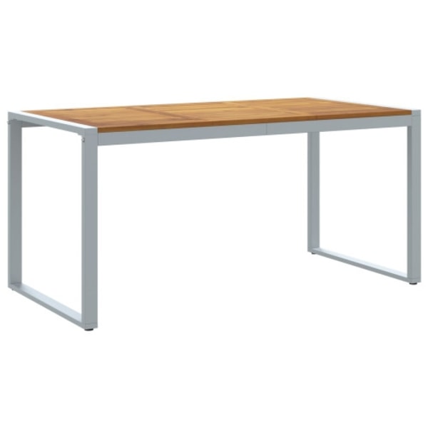 Uteplats Matbord Grå 160x80x75 cm Stål & Massivt Akaciaträ