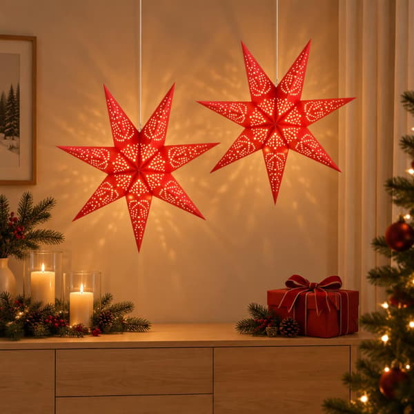 Julbelysning RAAHE 2 st 10 LED-lampor Varmvit 45 x 6 x 45 cm