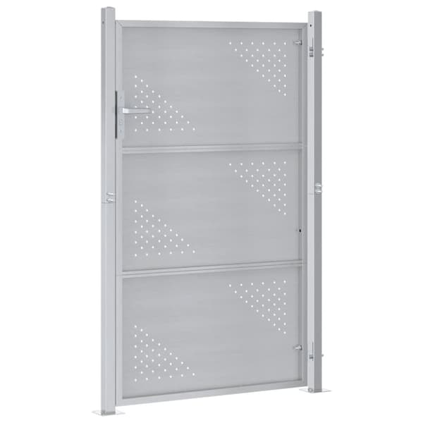Trädgårdsgrind 85 x 120 cm Rostfritt stål Silver Låsbar