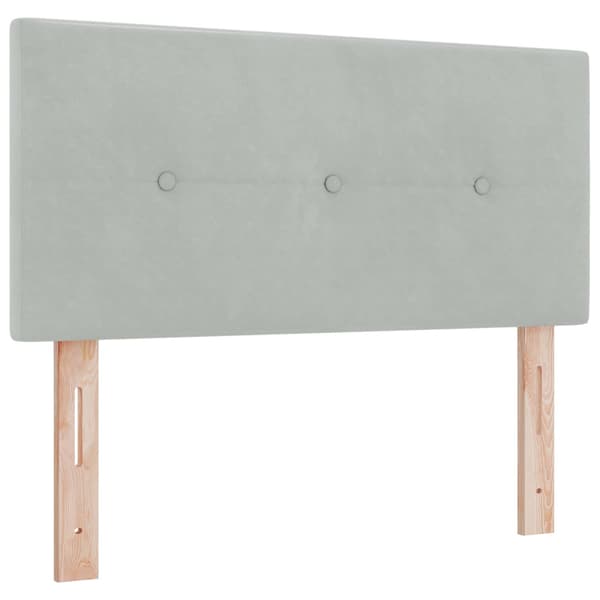 Kontinentalsäng med madrass Ljusgrå 120 x 190 cm Sammet