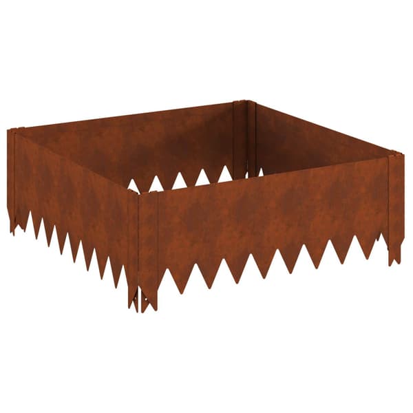 Kant för gräsmatta 60 x 60 x 20 cm Stål Rostig