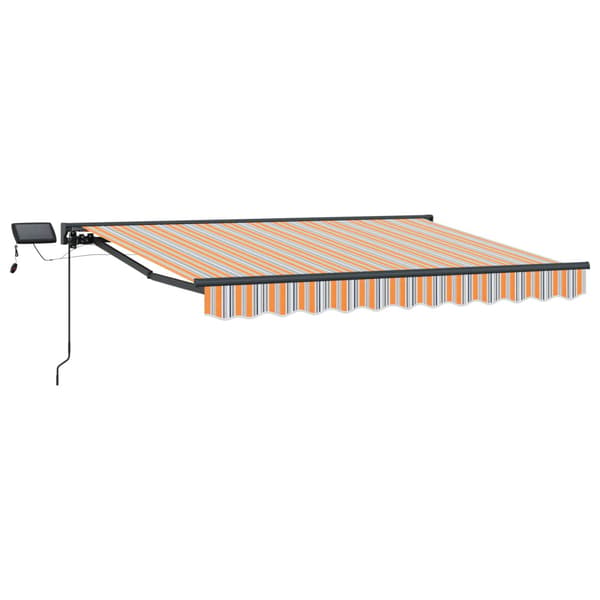 Manuell markisram med LED-lampor 3,5 x 2,5 m