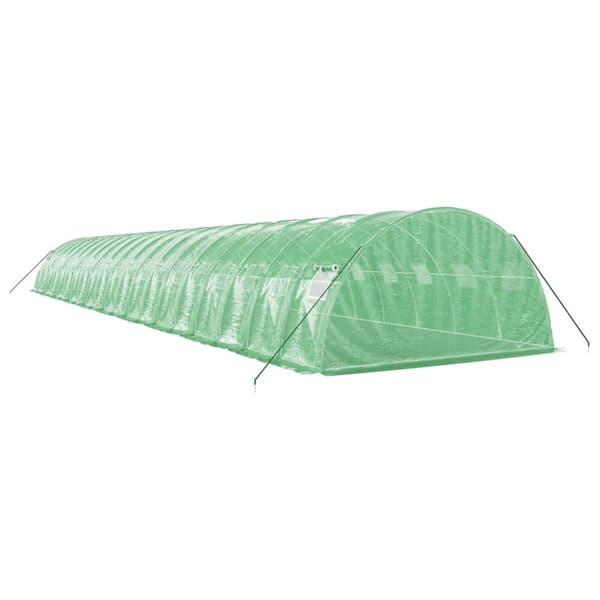 Växthus med stålram grön 80 m² 20x4x2 m