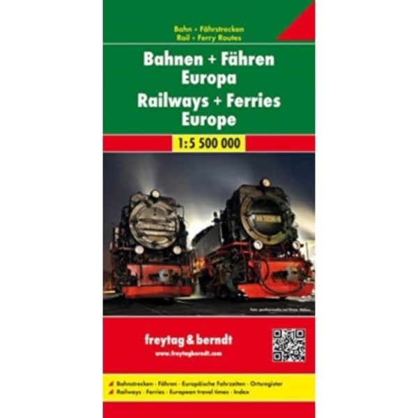 Railway + Ferries Europe, Railway Map Railway & Ferry Map 1:5 500 000