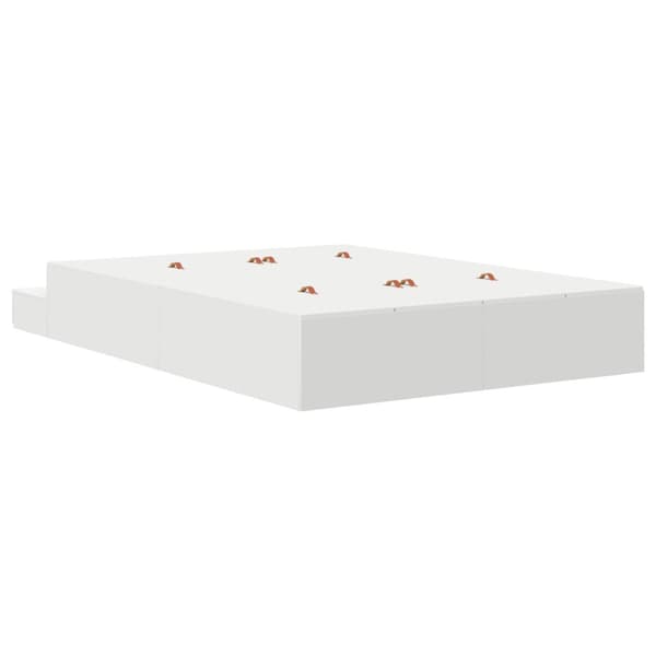 Förvaringssängram med låda Vit 140 cm Konstruerat trä