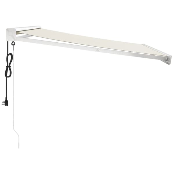 Markis infällbar gräddvit 3,5x2,5 m tyg&aluminium