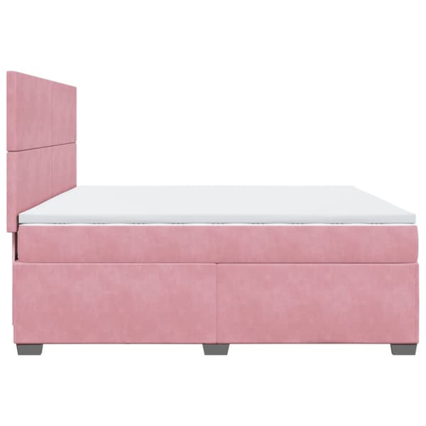 Ramsäng med madrass rosa 200x200 cm sammet