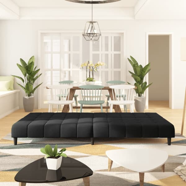 Bäddsoffa 2-sits svart sammet