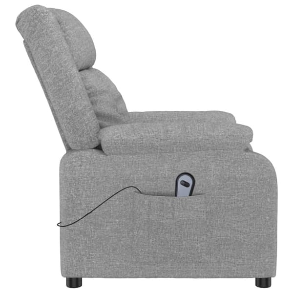Elektrisk reclinerfåtölj ljusgrå tyg