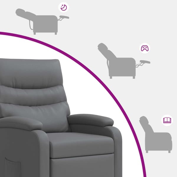 Massagefåtölj Grå Konstläder