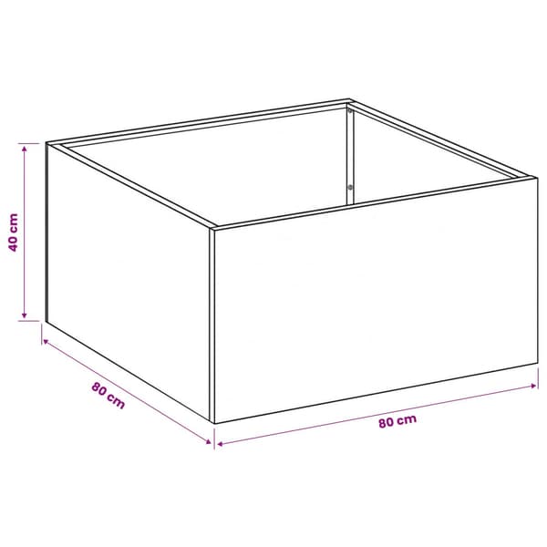 Trädgårdsplanterare 2 st Silver 80 x 80 x 40 cm