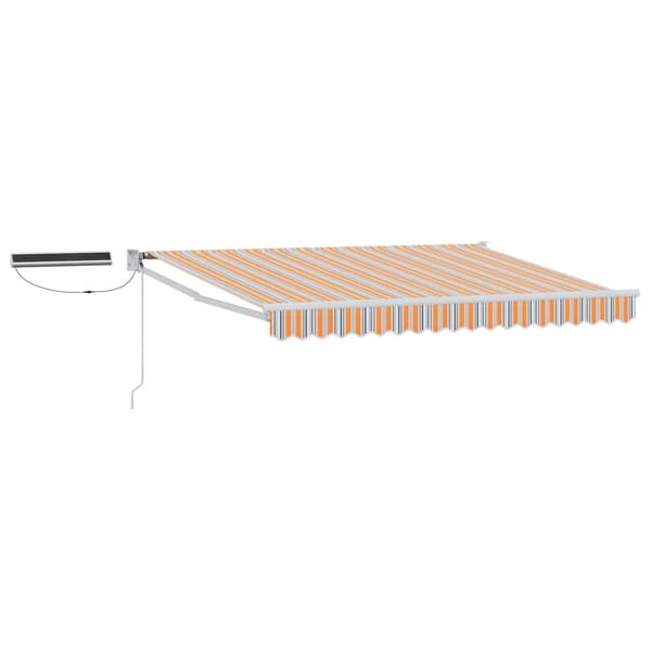Elektrisk Retraktabel Markis Grå, Orange, Vit 3,5 x 2,5 m