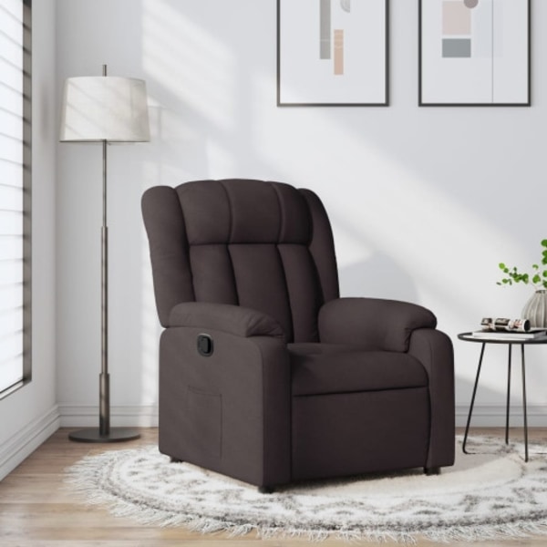 Reclinerfåtölj mörkbrun tyg