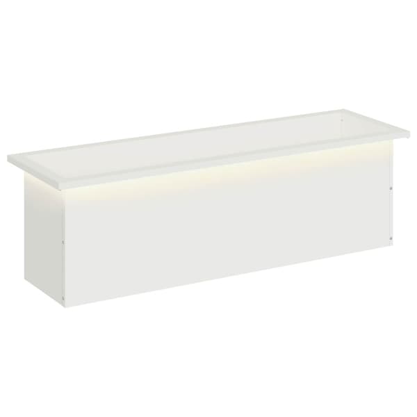 Odlingslåda med LED Vit 30 x 100 x 30 cm Stål