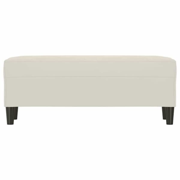 Bänk gräddvit 100x35x41 cm sammet