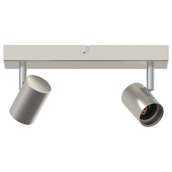 Takspotlight 2 Vägs Justerbar Borstad Nickel E27