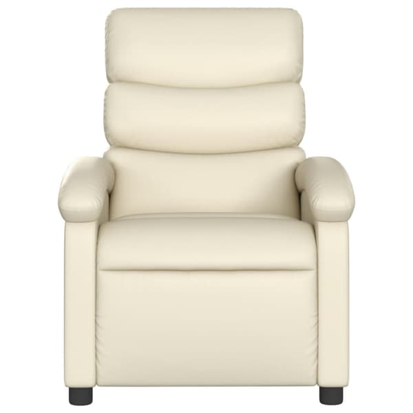 Reclinerfåtölj gräddvit konstläder