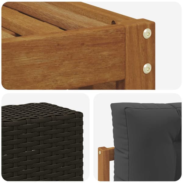 Utomhussoffset 6 pcs Naturlig och Antracit
