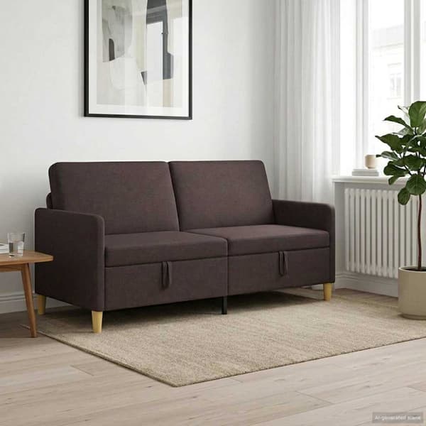 Soffa med förvaring Mörkbrun 172 x 78 x 87 cm Polyester