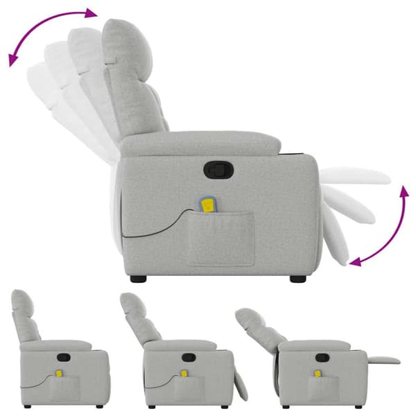 Massagefåtölj molngrå tyg