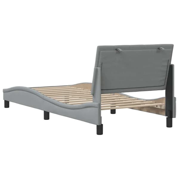 Bed Frame without Mattress "Hanko" Light Grey 90x200 cm Fabric