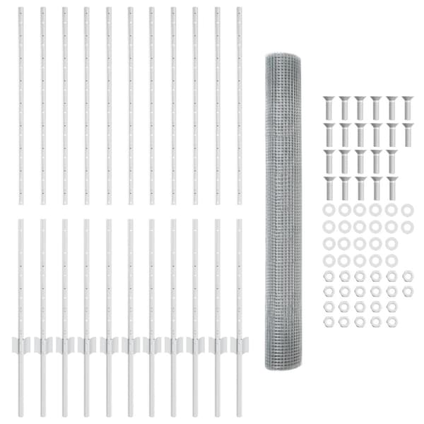 Stängsel med stolpe Silver 1,2 x 25 m Stål