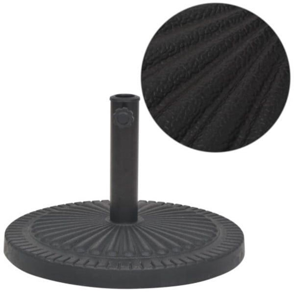 Parasollfot i harts rund svart 14 kg