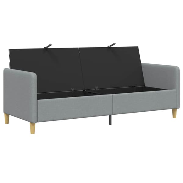 Soffa med förvaring Ljusgrå 192 x 78 x 87 cm Polyester