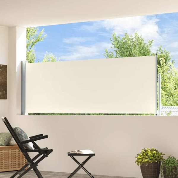 Infällbar sidomarkis 100x300 cm gräddvit