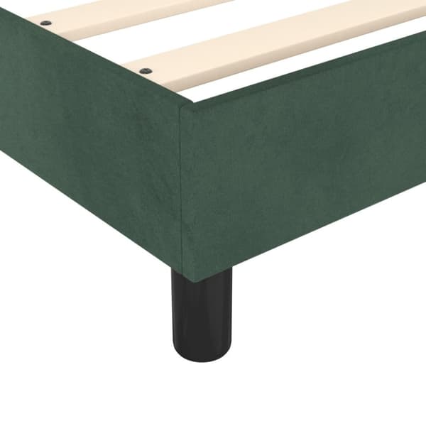 Ramsäng med madrass mörkgrön 80x200 cm sammet