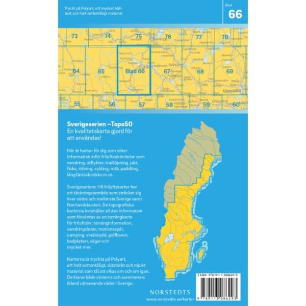 66 Ludvika Sverigeserien Topo50 : Skala 1:50 000