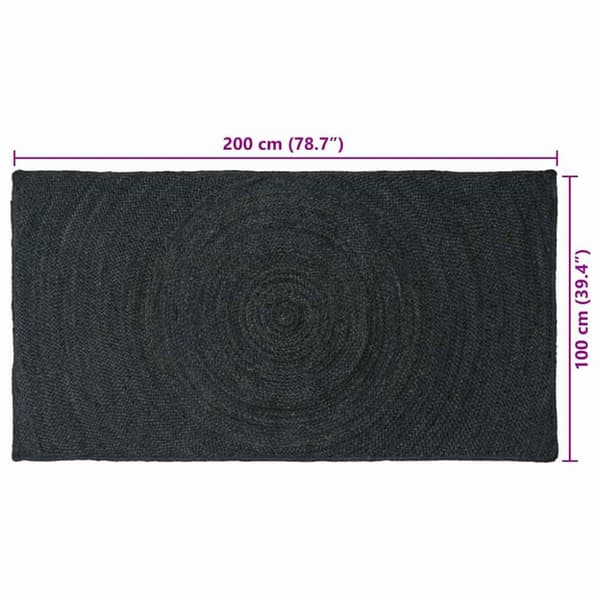 Områdesmattor Rektangulär Mörkgrå 100 x 200 cm Jute