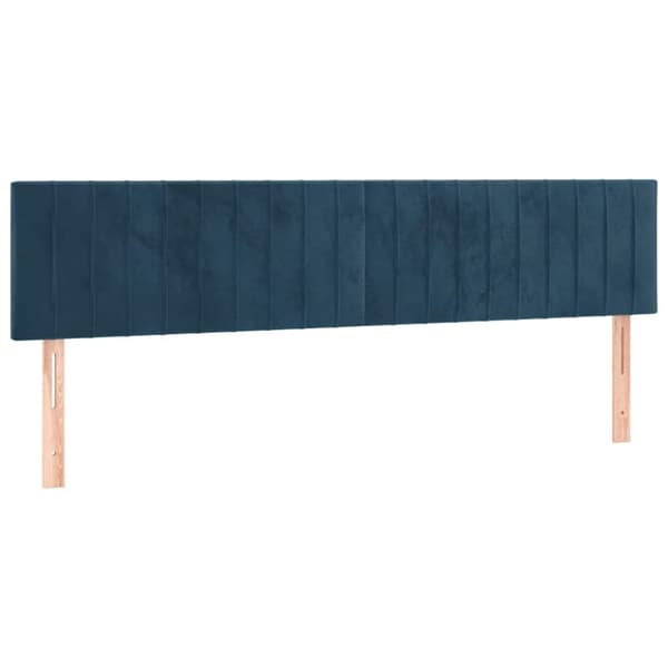 Ramsäng med madrass mörkblå 200x200 cm sammet