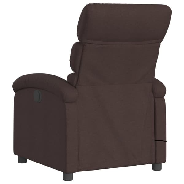Massagefåtölj mörkbrun tyg