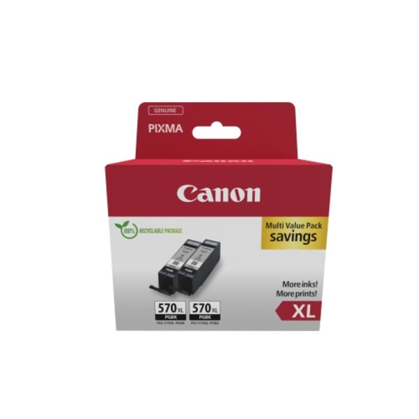Canon PGI-570PGBK XL Twin Pack - 2-pack - XL - svart - original - bläcktank